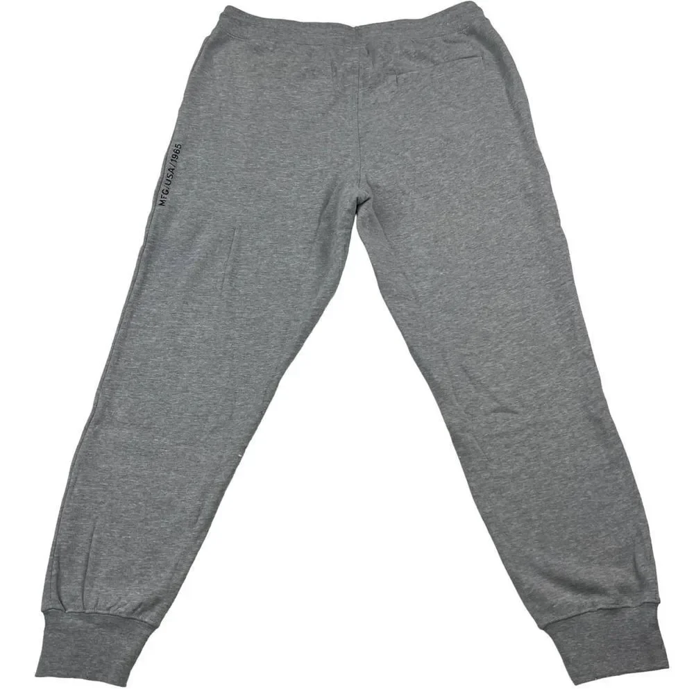 New Smith Men US XL Grey Sweet Pants Sport Casual Logo Joggers Elastic Waist - Picture 2 of 12